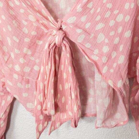 By Anthropologie Womens Top One Size Pink Cottagecore Romantic Blouse Fairycore - Picture 3 of 11